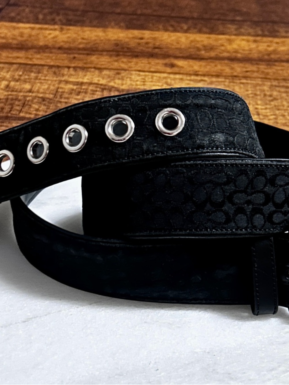 Coach (M6 3977) ~ Women’s Large ~ Vintage ~ Black W/Silver ~ Logo Designer Belt - Picture 14 of 16